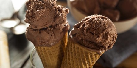 Homemade Dark Chocolate Ice Cream Cone