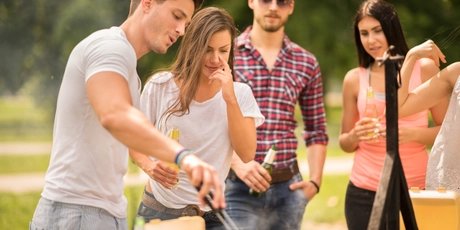 Barbecue party on a summer evening Barbecue party on a summer evening