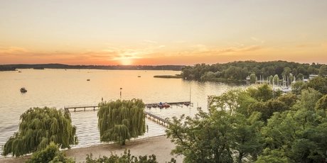 View over lake Wannsee Lake Wannsee in Berlin at sunset