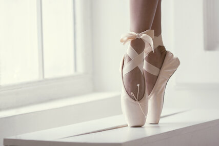 Pointe shoe of a ballerina