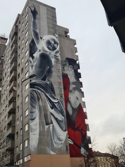Mural "Daphne und Apollon" von Francisco Bosoletti und Young Jarus