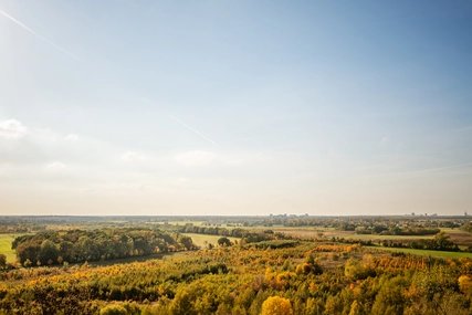 View over Rudow Landscape with wide sky: The village view in Rudow, Berlin