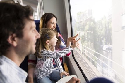 Familie im Zug