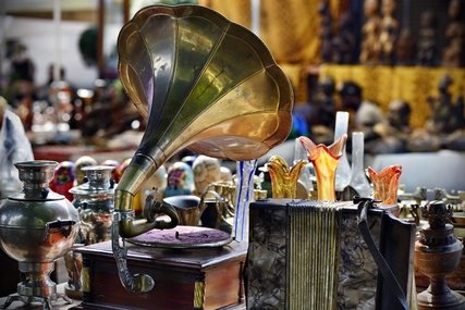 Grammophone at flea market Grammophone at flea market