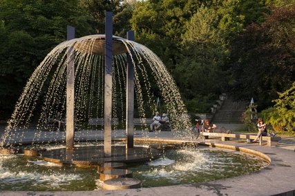 Fountain in Volkspark Friedrichshain cafe schoenbrunn, volkspark, frierdichshain