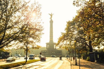 Victory column in autumn Berlin Victory Column in autumnal backlight