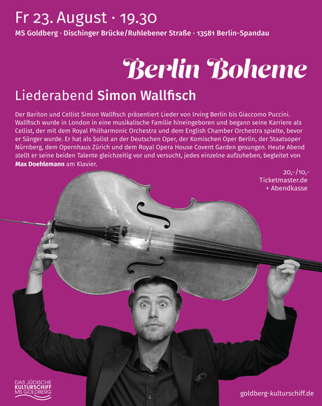 Veranstaltungen in Berlin: Berlin Boheme. Liederabend Simon Wallfisch