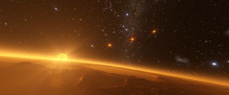 Sonnenaufgang auf einem fremden Planeten