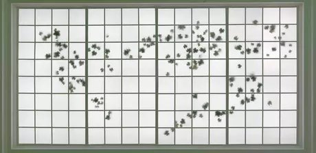 Olaf Nicolai, Naturstück, 1996, Weinlaub aus Stoff und Kunststoff Olaf Nicolai, Naturstück, 1996, Weinlaub aus Stoff und Kunststoff