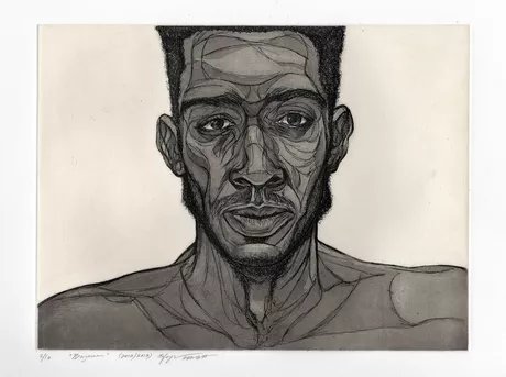 Toyin Ojih Odutola, Benjamin, 2012–2013, Radierung mit Aquatinta Toyin Ojih Odutola, Benjamin, 2012–2013, Radierung mit Aquatinta