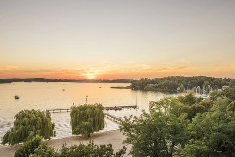 View over lake Wannsee Lake Wannsee in Berlin at sunset