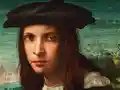 Rosso Fiorentino, Bildnis eines jungen Mannes, Detail, um 1516/18 Rosso Fiorentino, Bildnis eines jungen Mannes, Detail, um 1516/18