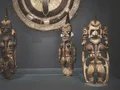 Zweigeschlechtliche Darstellung der Figur eines Ahnengeistes aus Papua-Neuguinea Zweigeschlechtliche Darstellung der Figur eines Ahnengeistes aus Papua-Neuguinea