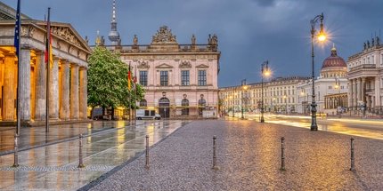 Famous Berlin landmarks at the Unter den Linden boulevard