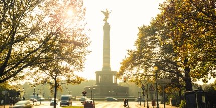 Victory column in autumn Berlin Victory Column in autumnal backlight