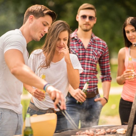 Barbecue party on a summer evening Barbecue party on a summer evening