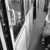 Alltag in der DDR , 1985, Im Zug von Berlin nach Leipzig
