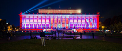 Illuminated Old Museum at the Long Night of Museums