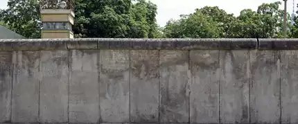 Berlin Wall, after 1989 with GDR watchtower Berlin Wall, after 1989 with GDR watchtower