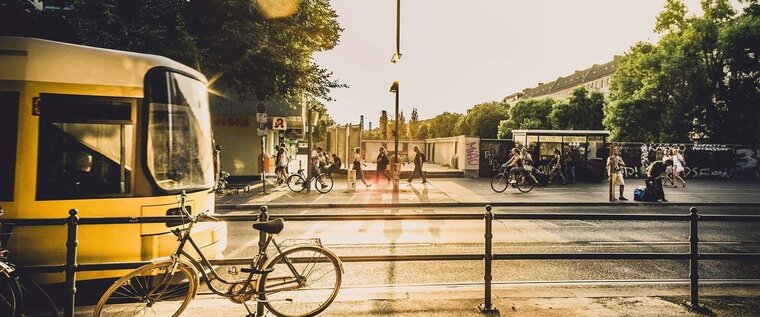 Pedestrians On Street In City