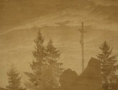 Caspar David Friedrich, Das Kreuz im Gebirge, Detail, um 1805/1807
