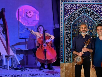 Zeynep Ayşe Hatipoğlu und Melis Çom vom Duo Core und Farhang Moshtagh, Sepehr Lajevardi  vom Ensemble ĀNGĀH