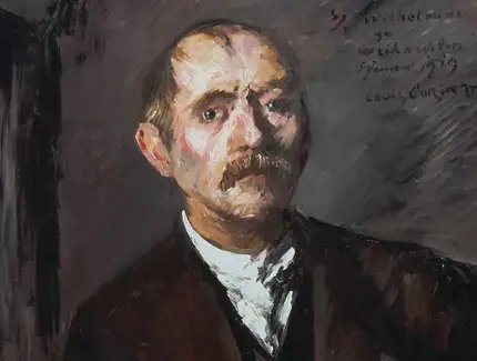 Lovis Corinth, Selbstbildnis vor der Staffelei, Detail, 1919, Öl auf Leinwand Lovis Corinth, Selbstbildnis vor der Staffelei, Detail, 1919, Öl auf Leinwand