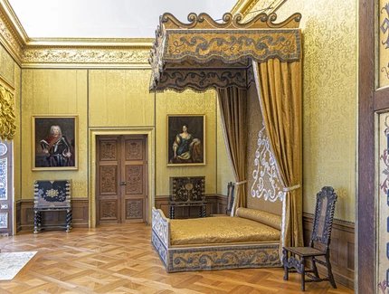 Schloss Charlottenburg, Schlafzimmer mit Paradebett Schloss Charlottenburg, Schlafzimmer mit Paradebett