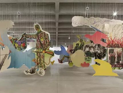 Petrit Halilaj, Very Volcanic over this Green Feather, 2021, Installationsansicht, Tate St Ives Petrit Halilaj, Very Volcanic over this Green Feather, 2021, Installationsansicht, Tate St Ives