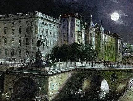 Spreeseite des Berliner Schlosses bei Nacht Spreeseite des Berliner Schlosses bei Nacht