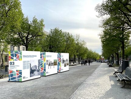 Freiluft-Ausstellung Unter den Linden. Visualisierung: Franke Steinert GmbH