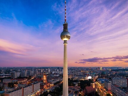 TV Tower in Berlin at dusk