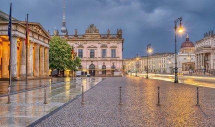 Famous Berlin landmarks at the Unter den Linden boulevard