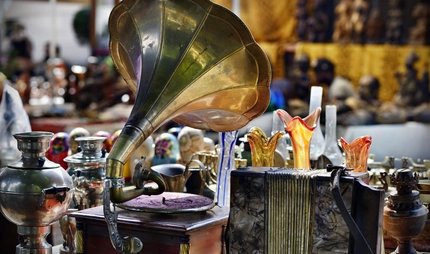 Grammophone at flea market Grammophone at flea market