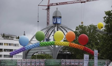 balloons in rainbow colours  balloons in rainbow colours at the Lesbian and Gay City festival in Berlin