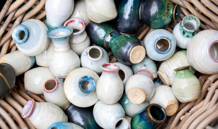 Small vases from the Lüder ceramics workshop at Domäne Dahlem Small vases from the Lüder ceramics workshop at Domäne Dahlem