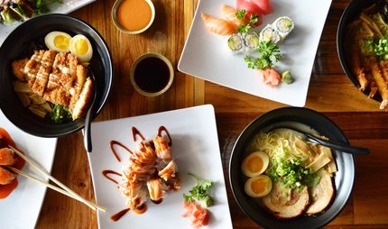 Sushi and Ramen  Sushi and ramen in a restaurant in Berlin