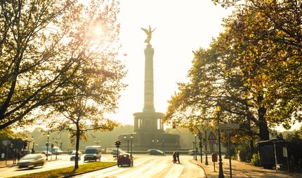 Victory column in autumn Berlin Victory Column in autumnal backlight