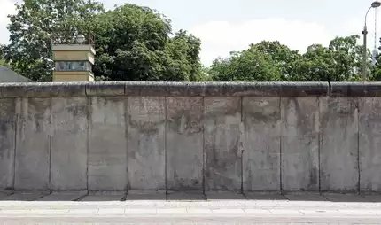 Berlin Wall, after 1989 with GDR watchtower Berlin Wall, after 1989 with GDR watchtower