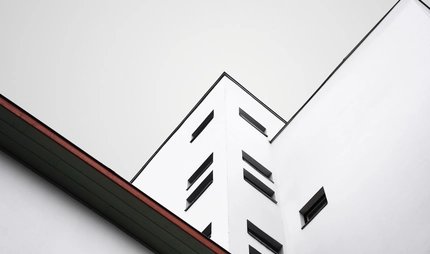 Fassadendetail der Weißen Stadt, Bauhaus Architektur Berlin Fassadendetail der Weißen Stadt, Bauhaus Architektur Berlin