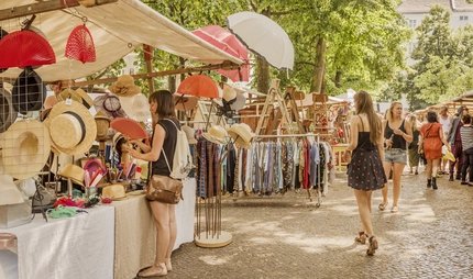 Flea market at Boxhagener Platz Flea market at Boxhagener Platz in Berlin