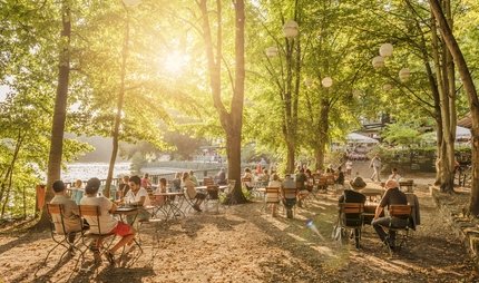 Restaurant Fischerhütte at Schlachtensee Beer garden at Schlachtensee in Berlin