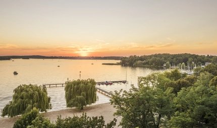 View over lake Wannsee Lake Wannsee in Berlin at sunset