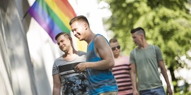 Schöneberg: Gay Neighbourhood Gay couple out and about in Berlin-Schöneberg