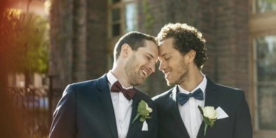 Gay couple on their wedding day  Gay couple on their wedding day in Berlin